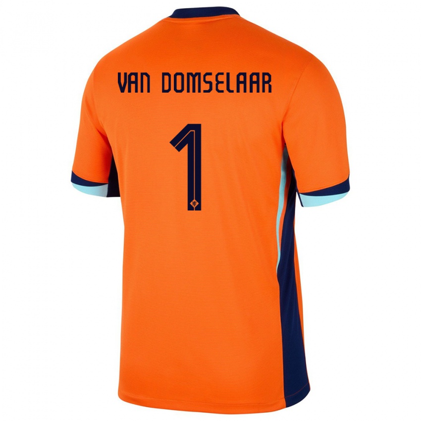 Hombre Camiseta Países Bajos Daphne Van Domselaar #1 Naranja 1ª Equipación 24-26 La Camisa México
