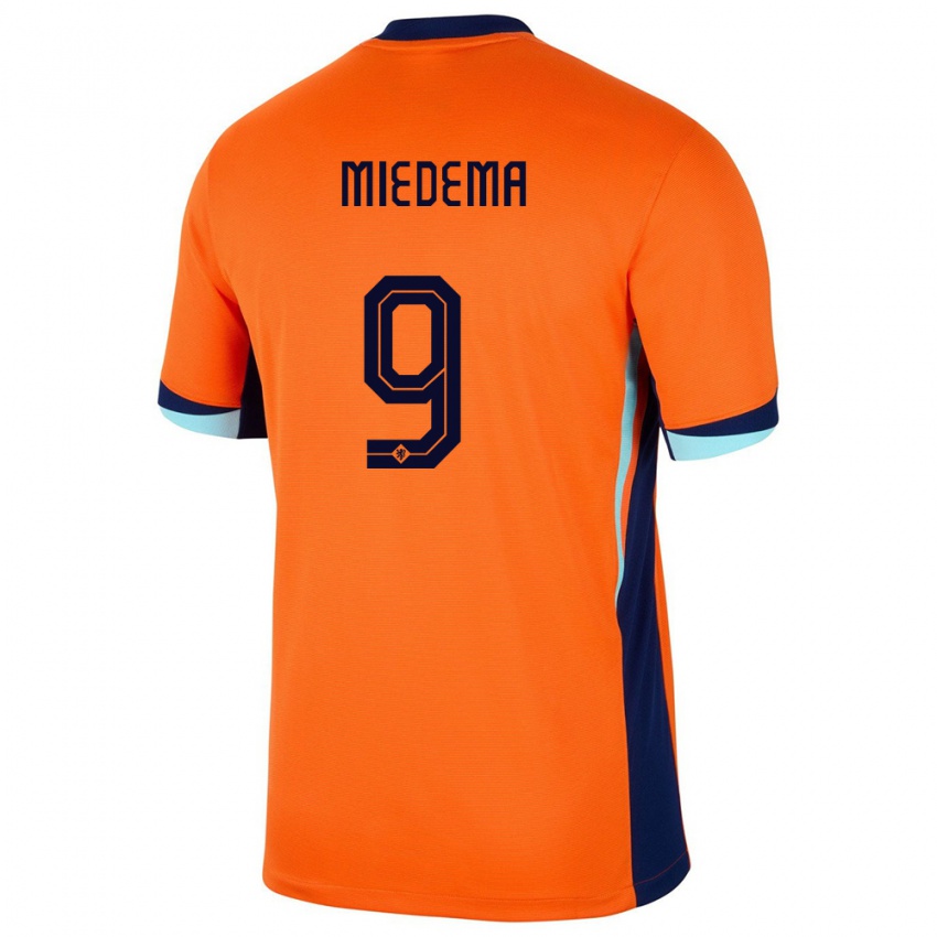 Hombre Camiseta Países Bajos Vivianne Miedema #9 Naranja 1ª Equipación 24-26 La Camisa México