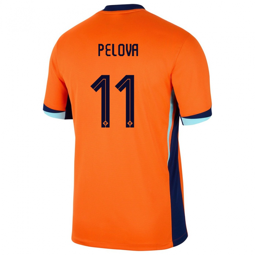 Hombre Camiseta Países Bajos Victoria Pelova #11 Naranja 1ª Equipación 24-26 La Camisa México
