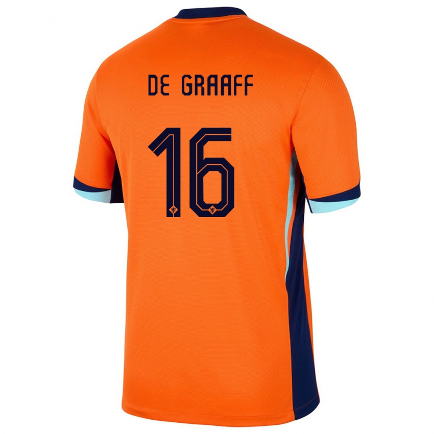 Hombre Camiseta Países Bajos Tom De Graaff #16 Naranja 1ª Equipación 24-26 La Camisa México