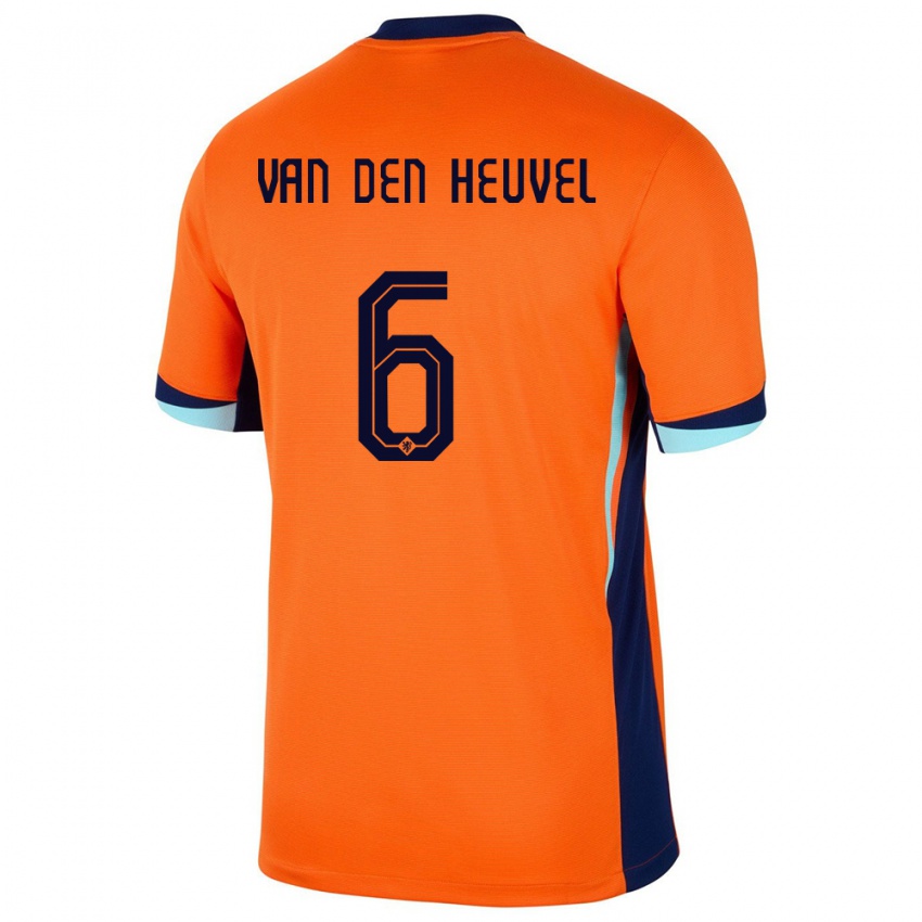 Hombre Camiseta Países Bajos Tim Van Den Heuvel #6 Naranja 1ª Equipación 24-26 La Camisa México