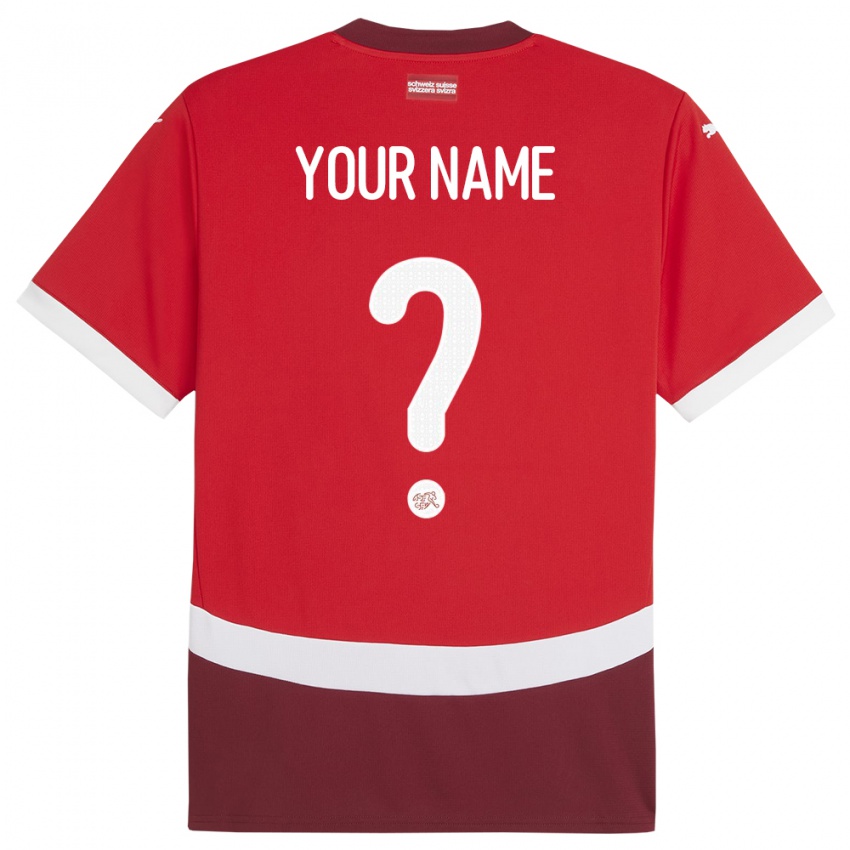 Hombre Camiseta Suiza Su Nombre #0 Rojo 1ª Equipación 24-26 La Camisa México