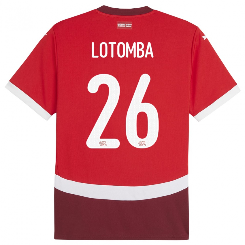 Hombre Camiseta Suiza Jordan Lotomba #26 Rojo 1ª Equipación 24-26 La Camisa México