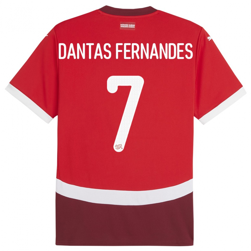 Hombre Camiseta Suiza Ronaldo Dantas Fernandes #7 Rojo 1ª Equipación 24-26 La Camisa México