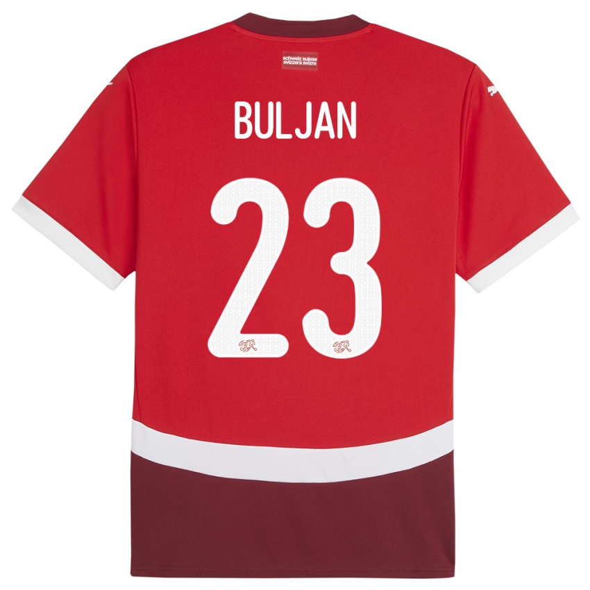 Hombre Camiseta Suiza Leo Buljan #23 Rojo 1ª Equipación 24-26 La Camisa México