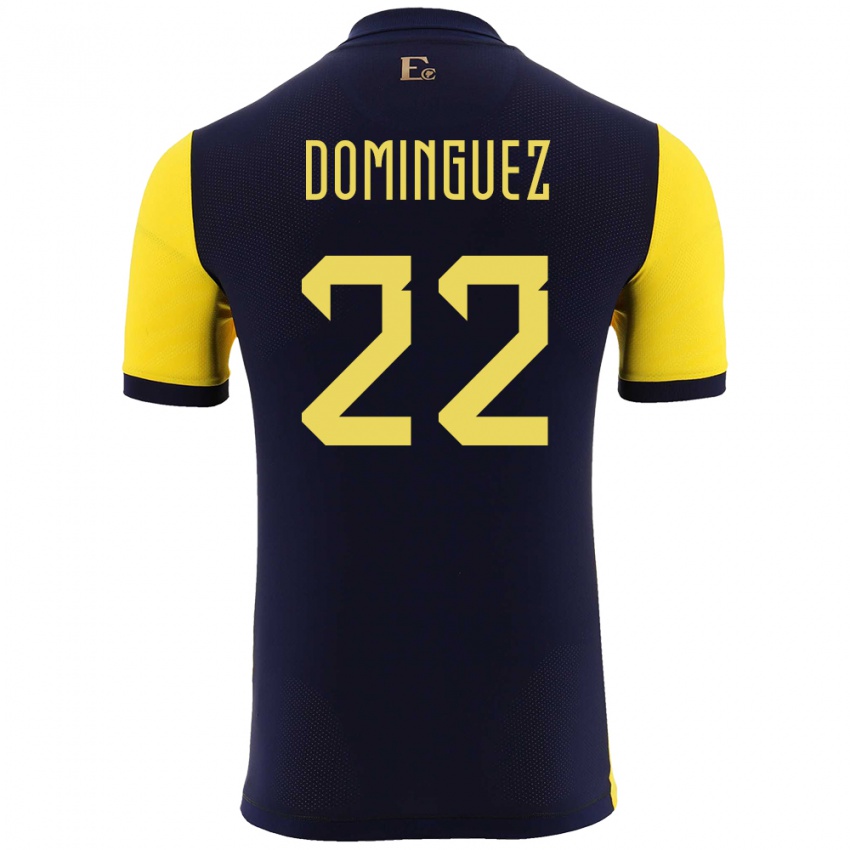 Hombre Camiseta Ecuador Alexander Dominguez #22 Amarillo 1ª Equipación 24-26 La Camisa México