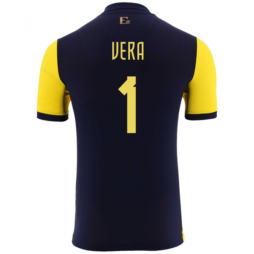 Hombre Camiseta Ecuador Andrea Vera #1 Amarillo 1ª Equipación 24-26 La Camisa México