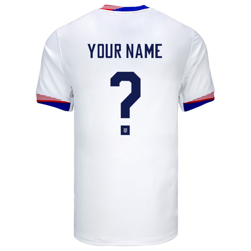 Hombre Camiseta Estados Unidos Su Nombre #0 Blanco 1ª Equipación 24-26 La Camisa México