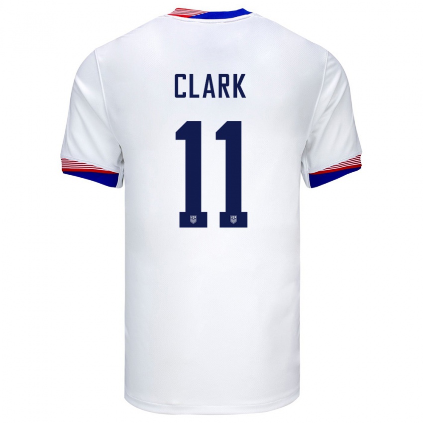 Hombre Camiseta Estados Unidos Caden Clark #11 Blanco 1ª Equipación 24-26 La Camisa México