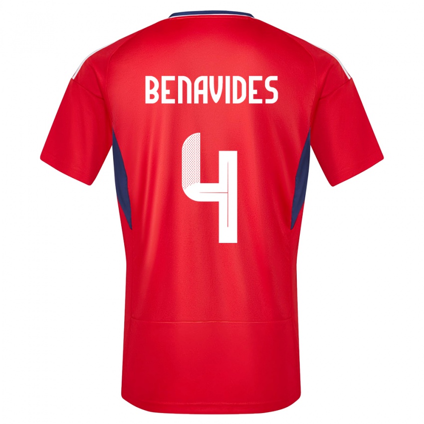 Hombre Camiseta Costa Rica Mariana Benavides #4 Rojo 1ª Equipación 24-26 La Camisa México