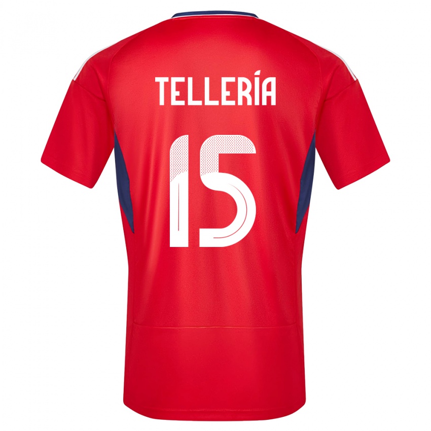 Hombre Camiseta Costa Rica Jostin Telleria #15 Rojo 1ª Equipación 24-26 La Camisa México