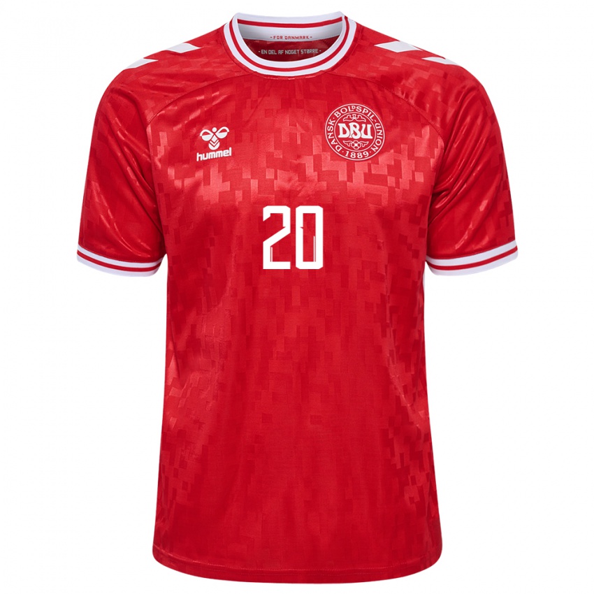 Hombre Camiseta Dinamarca Caroline Moller #20 Rojo 1ª Equipación 24-26 La Camisa México