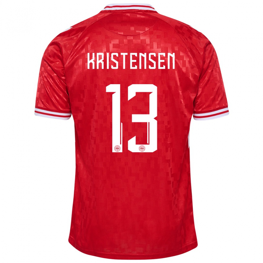 Hombre Camiseta Dinamarca Rasmus Kristensen #13 Rojo 1ª Equipación 24-26 La Camisa México