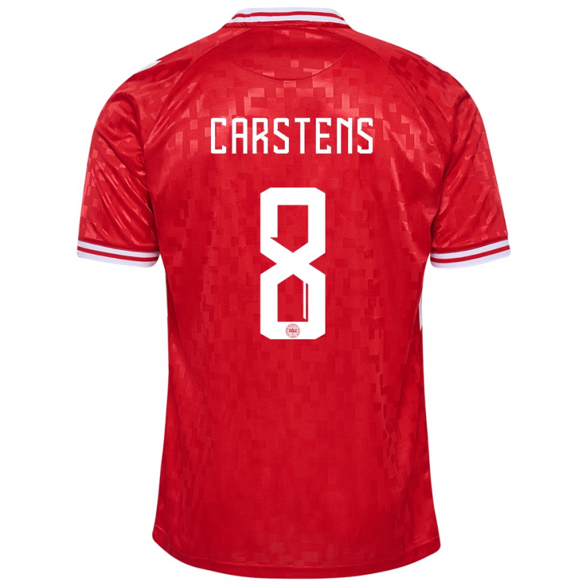 Hombre Camiseta Dinamarca Signe Carstens #8 Rojo 1ª Equipación 24-26 La Camisa México