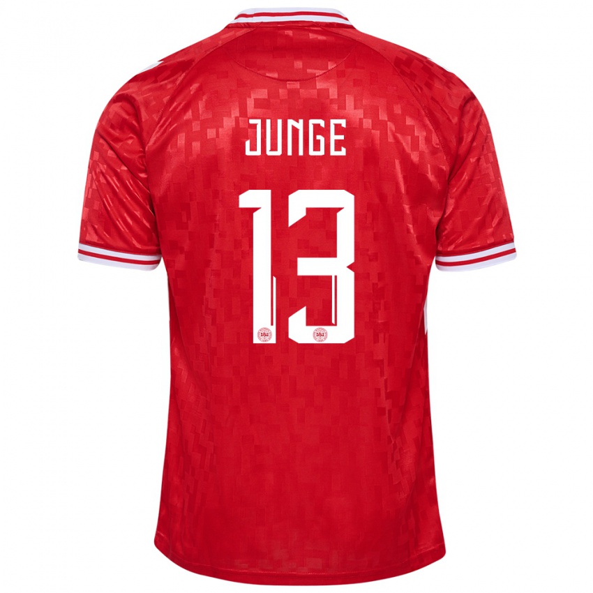 Hombre Camiseta Dinamarca Sofie Junge #13 Rojo 1ª Equipación 24-26 La Camisa México