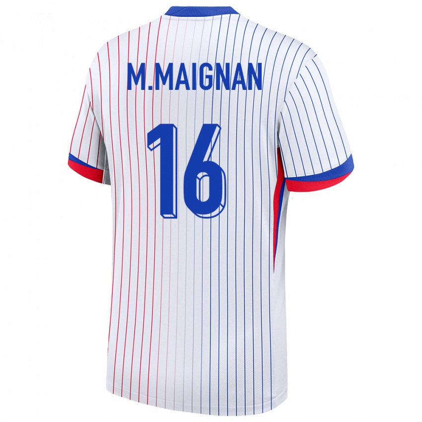 Hombre Camiseta Francia Mike Maignan #16 Blanco 2ª Equipación 24-26 La Camisa México