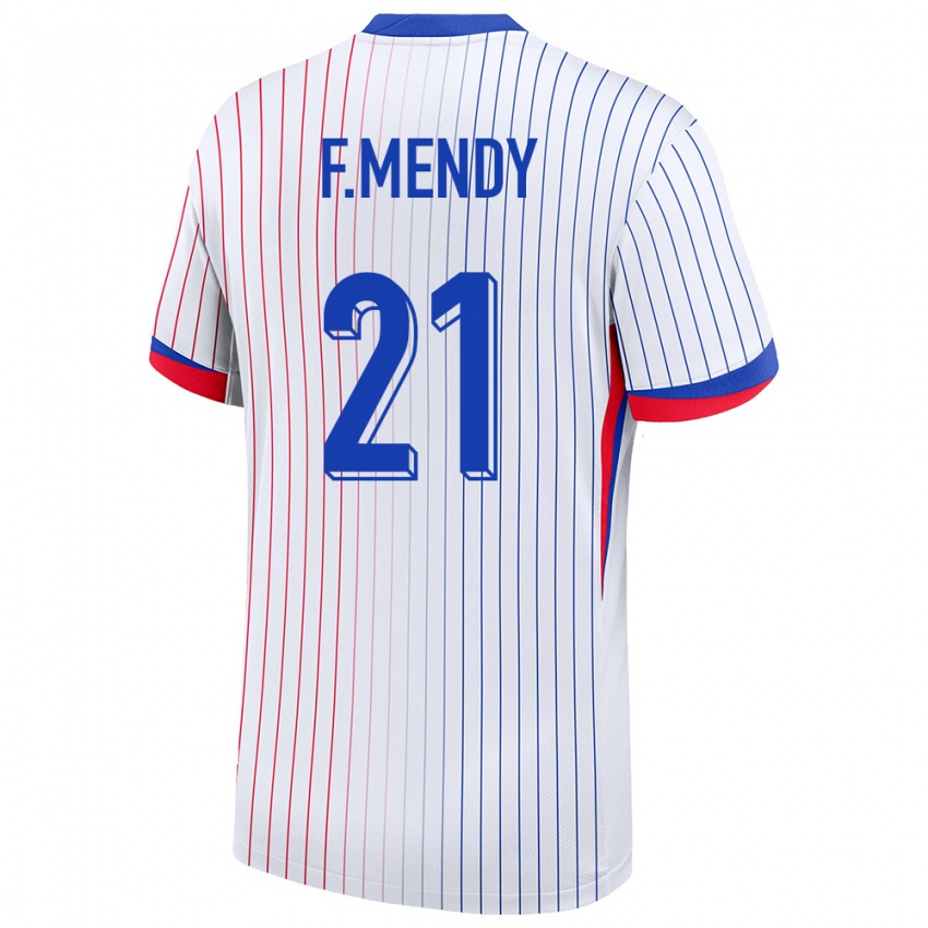 Hombre Camiseta Francia Ferland Mendy #21 Blanco 2ª Equipación 24-26 La Camisa México