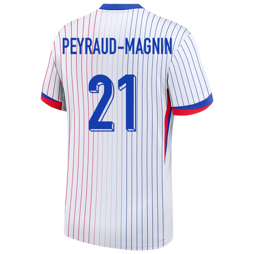 Hombre Camiseta Francia Pauline Peyraud Magnin #21 Blanco 2ª Equipación 24-26 La Camisa México