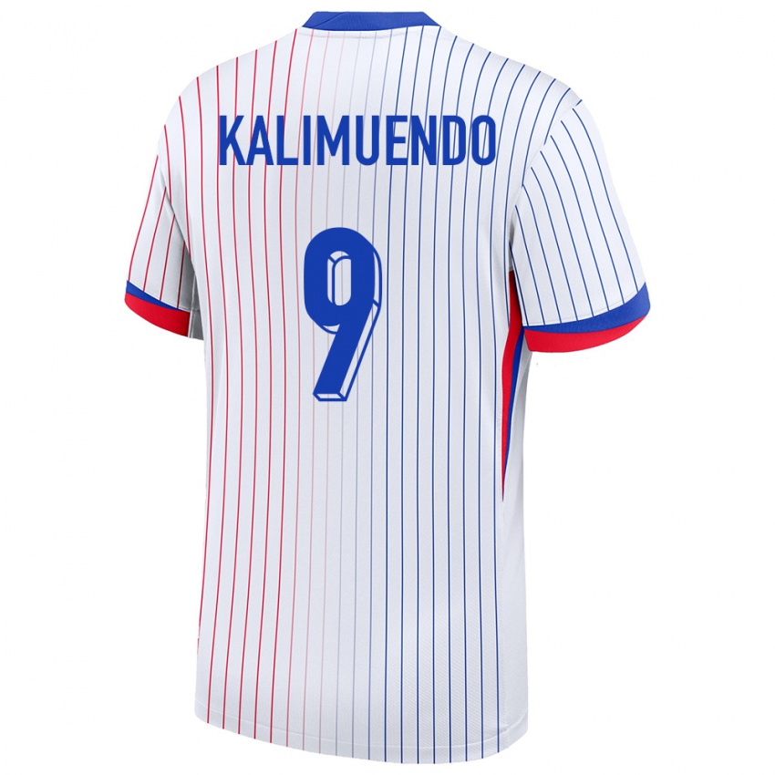 Hombre Camiseta Francia Arnaud Kalimuendo #9 Blanco 2ª Equipación 24-26 La Camisa México