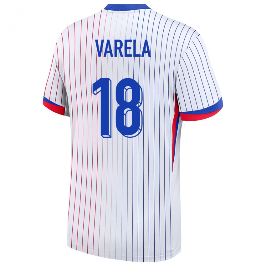 Hombre Camiseta Francia Jordan Varela #18 Blanco 2ª Equipación 24-26 La Camisa México