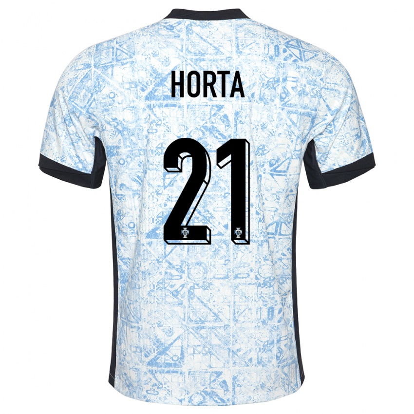 Hombre Camiseta Portugal Ricardo Horta #21 Crema Azul 2ª Equipación 24-26 La Camisa México