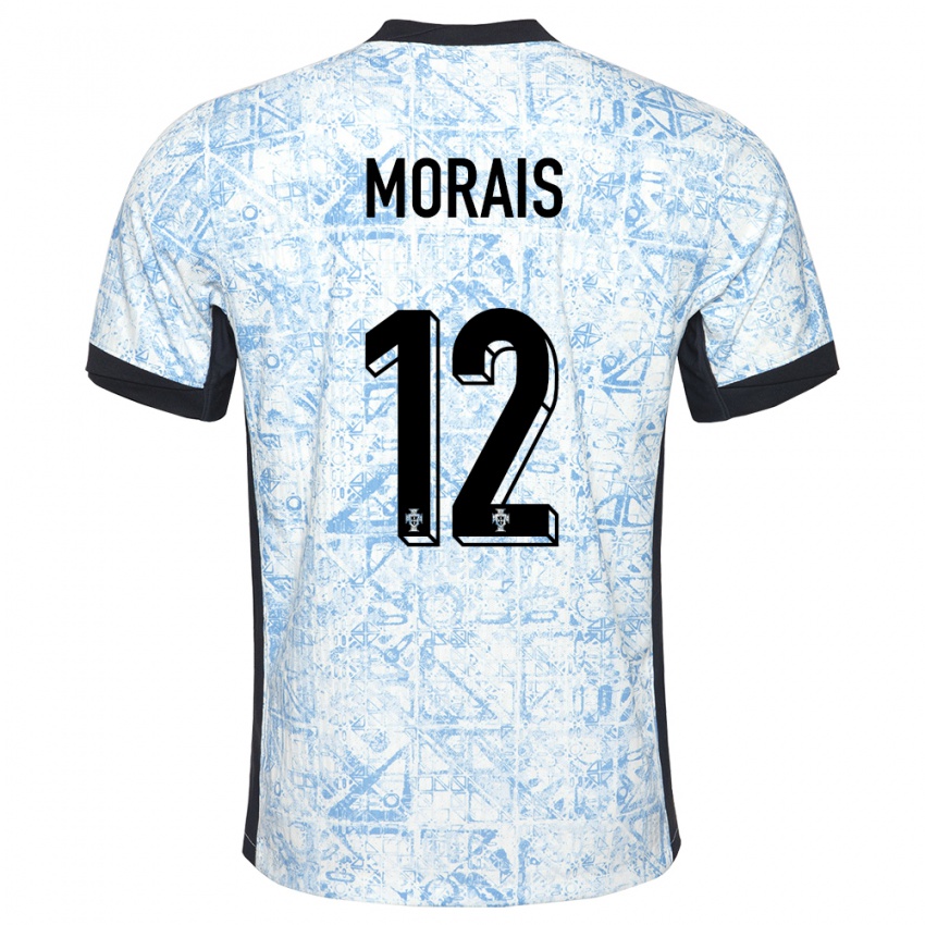 Hombre Camiseta Portugal Patricia Morais #12 Crema Azul 2ª Equipación 24-26 La Camisa México
