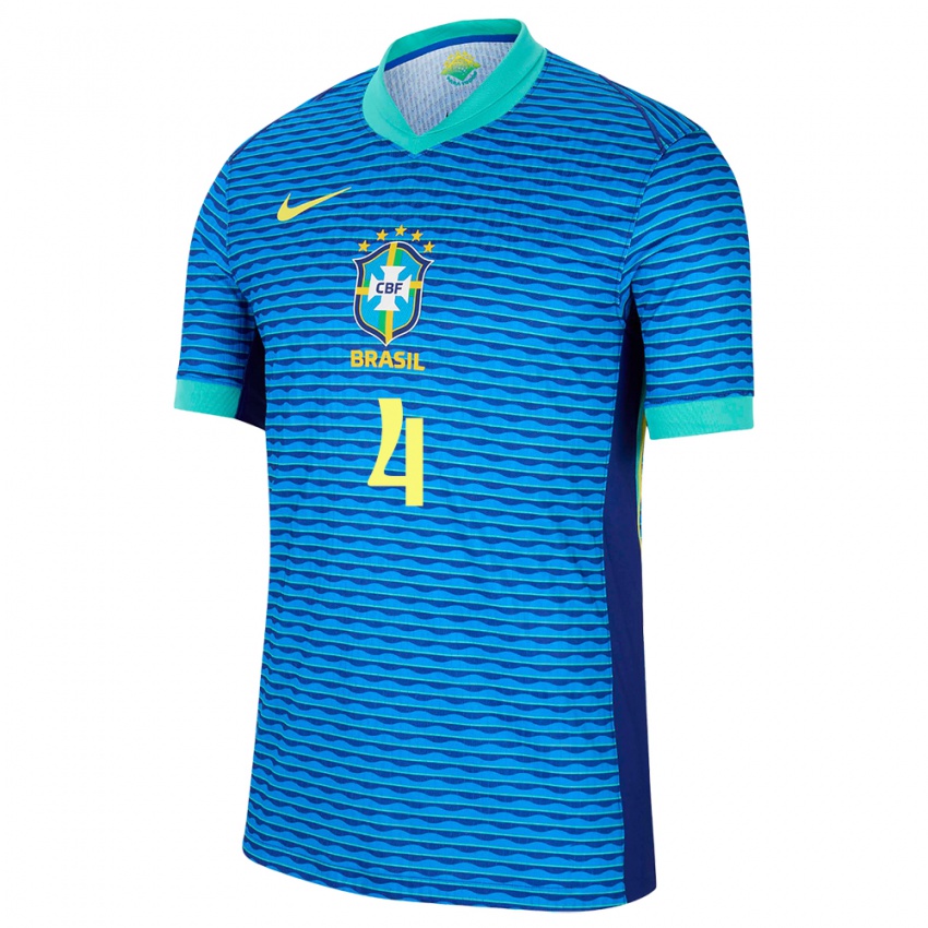 Hombre Camiseta Brasil Joao Dalla Corte #4 Azul 2ª Equipación 24-26 La Camisa México