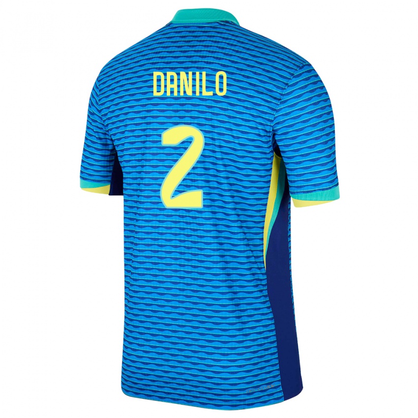 Hombre Camiseta Brasil Danilo #2 Azul 2ª Equipación 24-26 La Camisa México