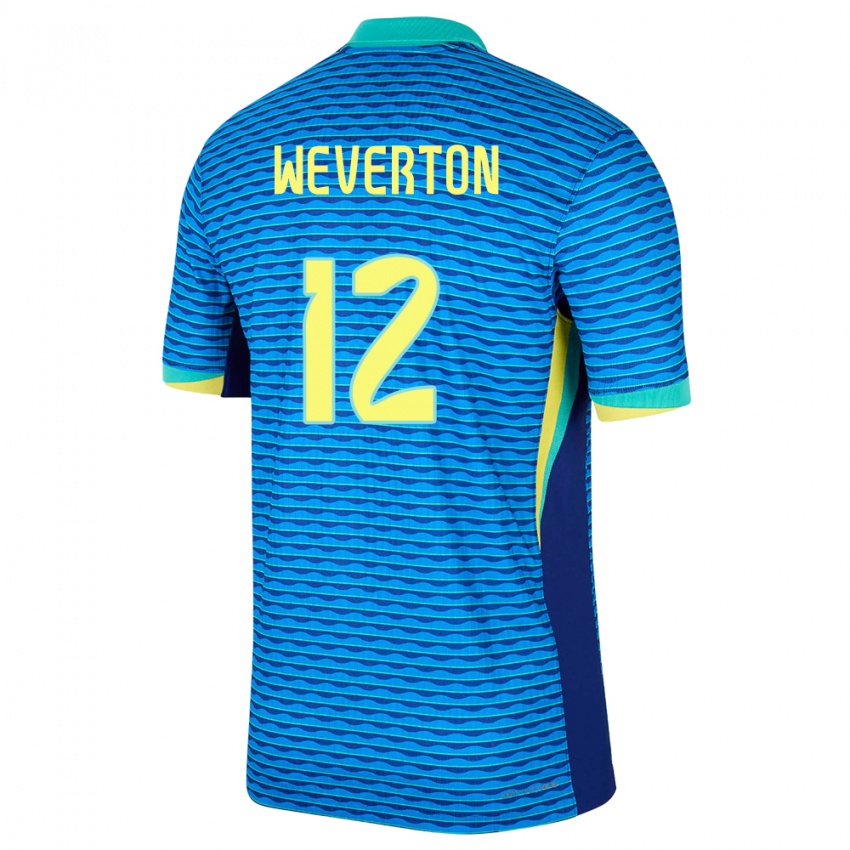 Hombre Camiseta Brasil Weverton #12 Azul 2ª Equipación 24-26 La Camisa México