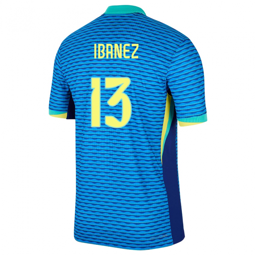 Hombre Camiseta Brasil Roger Ibanez #13 Azul 2ª Equipación 24-26 La Camisa México