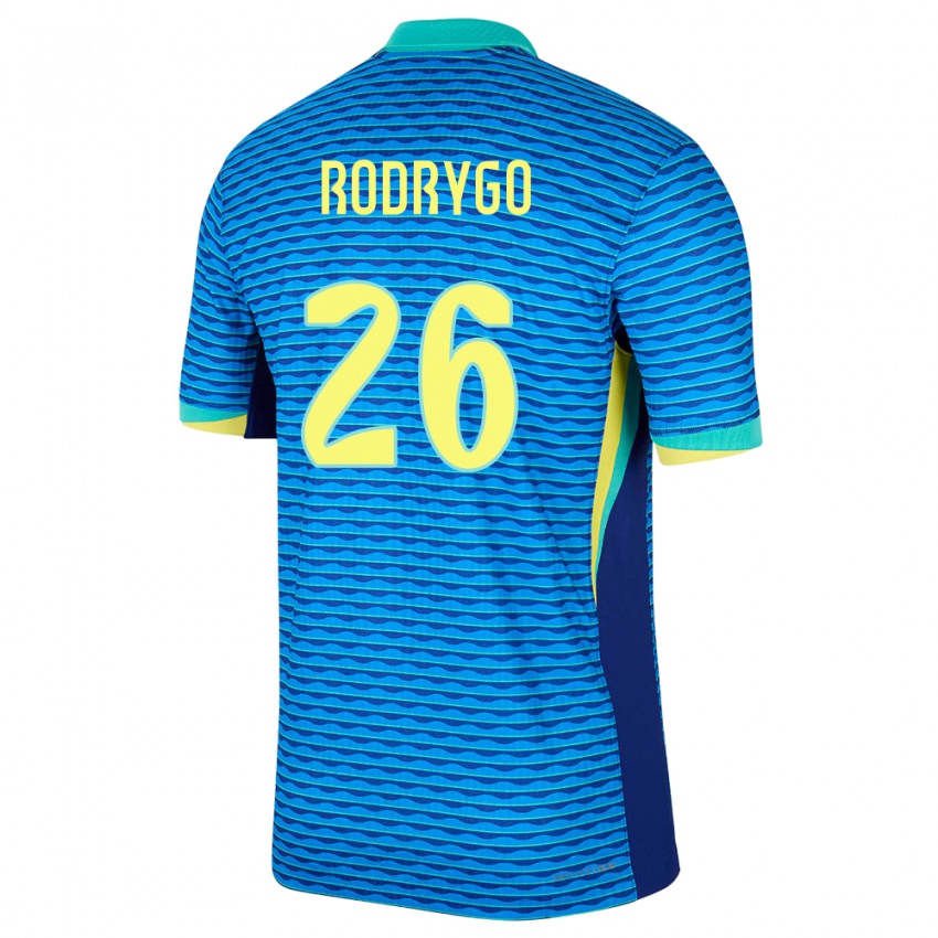 Hombre Camiseta Brasil Rodrygo #26 Azul 2ª Equipación 24-26 La Camisa México