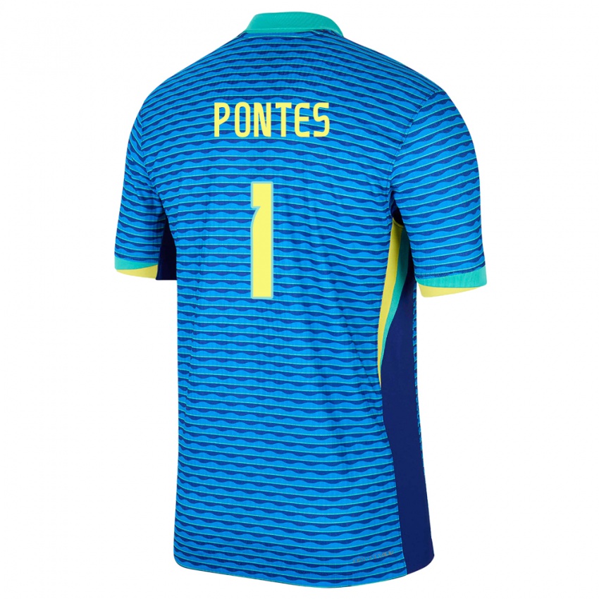 Hombre Camiseta Brasil Mycael Pontes #1 Azul 2ª Equipación 24-26 La Camisa México
