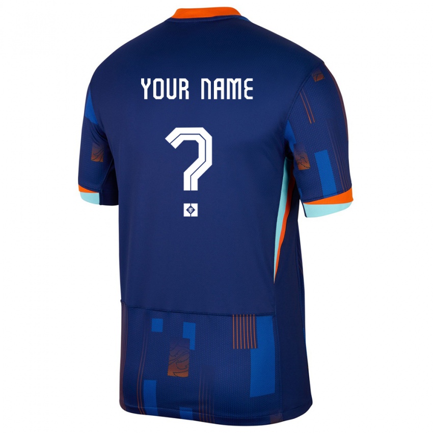 Hombre Camiseta Países Bajos Su Nombre #0 Azul 2ª Equipación 24-26 La Camisa México