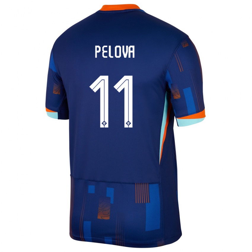 Hombre Camiseta Países Bajos Victoria Pelova #11 Azul 2ª Equipación 24-26 La Camisa México