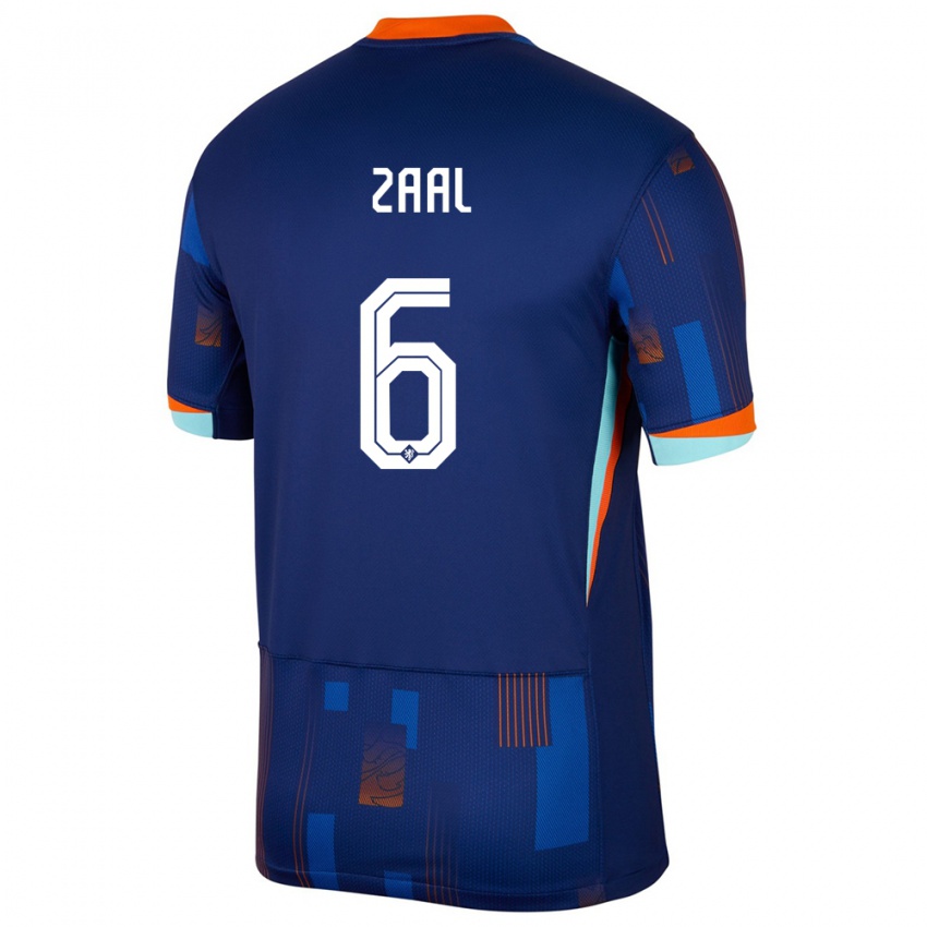 Hombre Camiseta Países Bajos Timo Zaal #6 Azul 2ª Equipación 24-26 La Camisa México