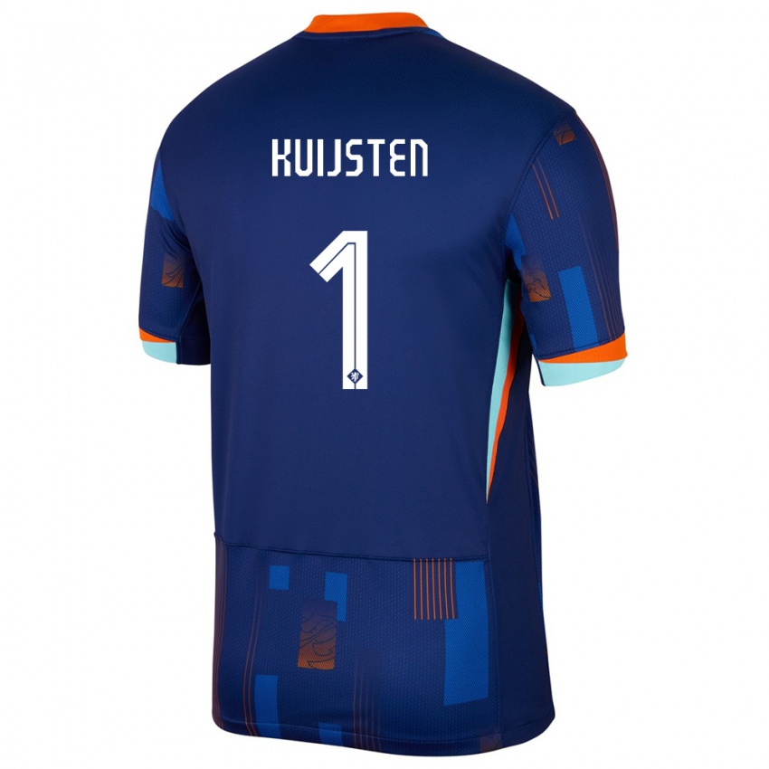 Hombre Camiseta Países Bajos Tristan Kuijsten #1 Azul 2ª Equipación 24-26 La Camisa México