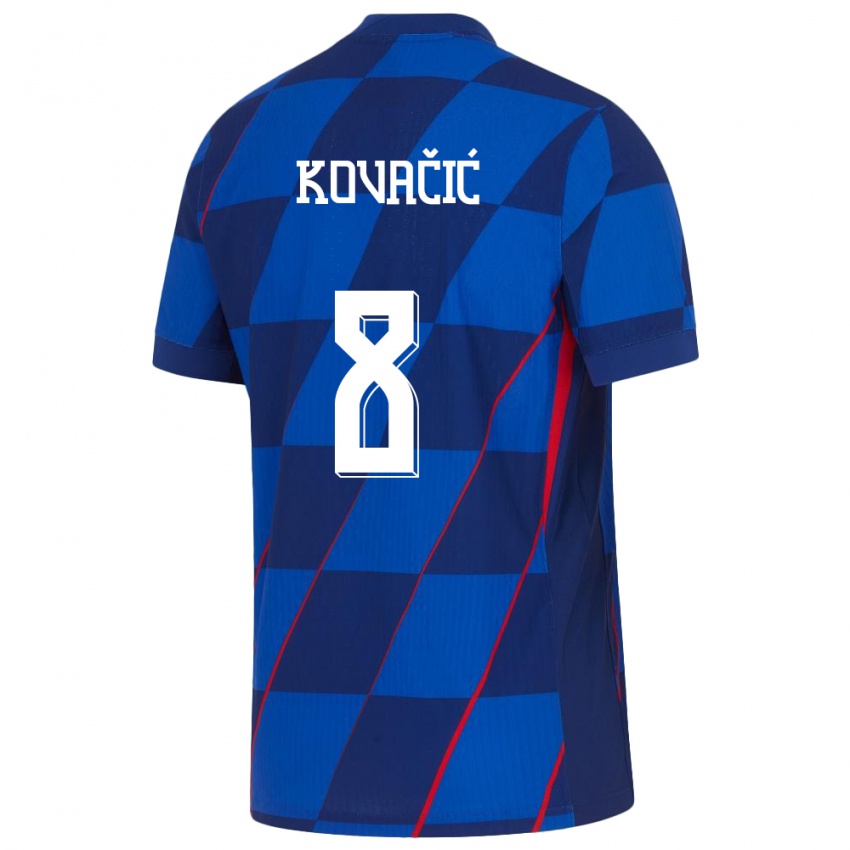Hombre Camiseta Croacia Mateo Kovacic #8 Azul 2ª Equipación 24-26 La Camisa México