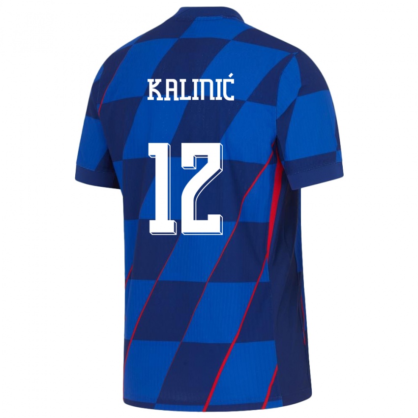 Hombre Camiseta Croacia Lovre Kalinic #12 Azul 2ª Equipación 24-26 La Camisa México