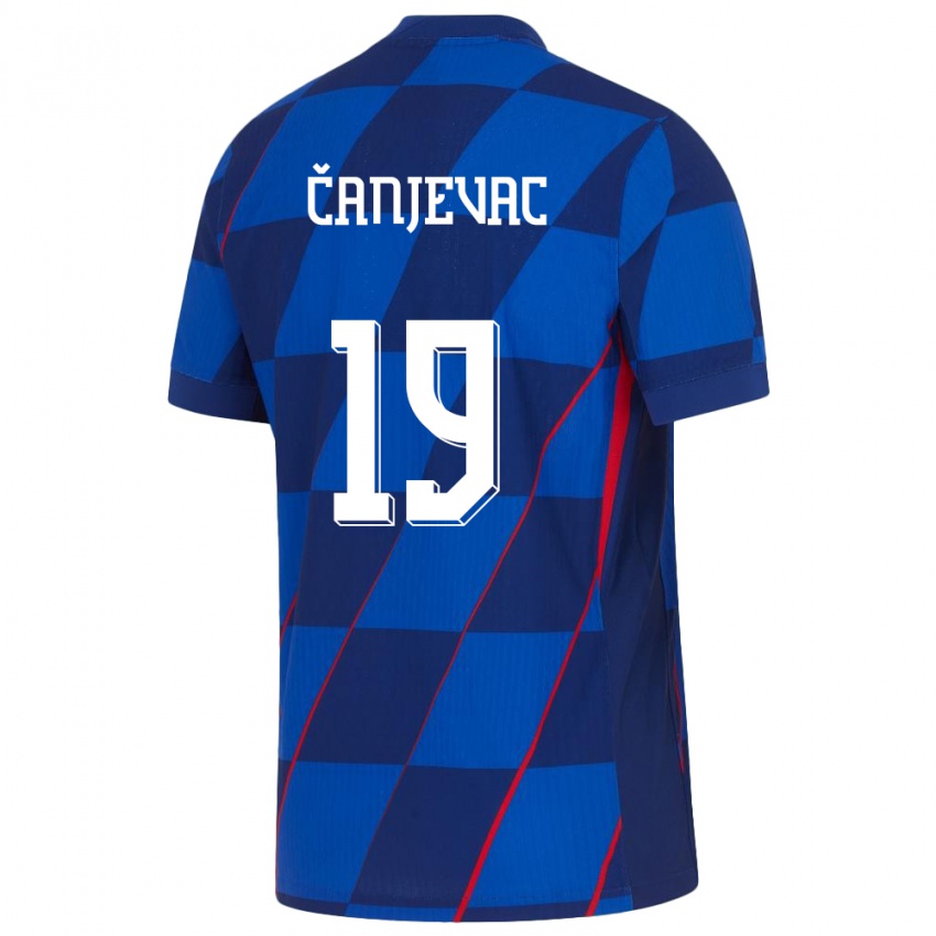 Hombre Camiseta Croacia Janja Canjevac #19 Azul 2ª Equipación 24-26 La Camisa México