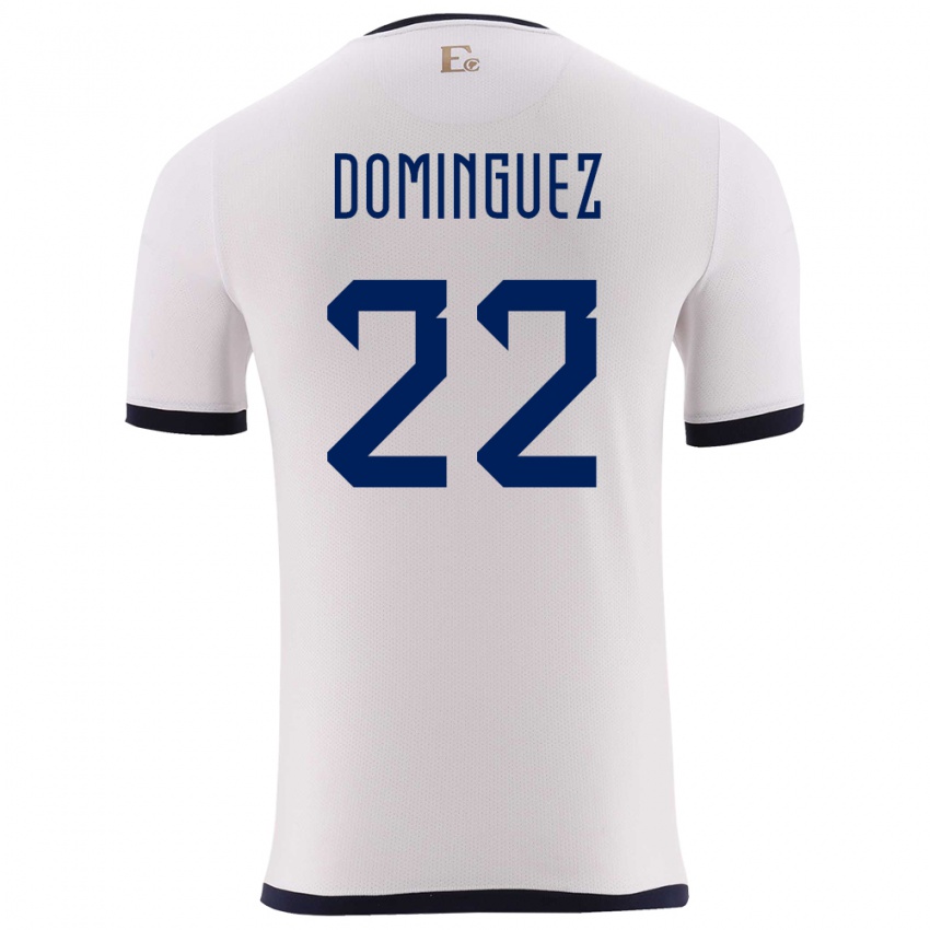 Hombre Camiseta Ecuador Alexander Dominguez #22 Blanco 2ª Equipación 24-26 La Camisa México