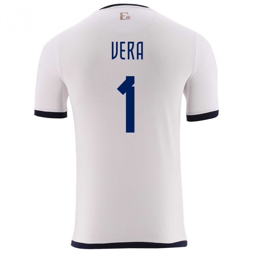 Hombre Camiseta Ecuador Andrea Vera #1 Blanco 2ª Equipación 24-26 La Camisa México