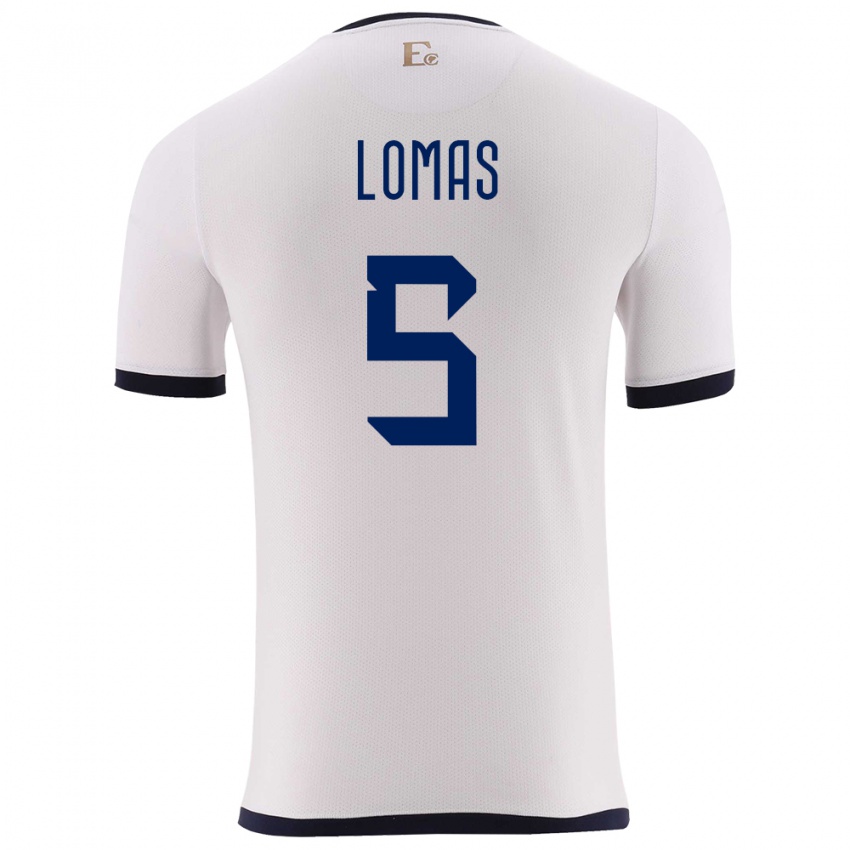 Hombre Camiseta Ecuador Ariana Lomas #5 Blanco 2ª Equipación 24-26 La Camisa México