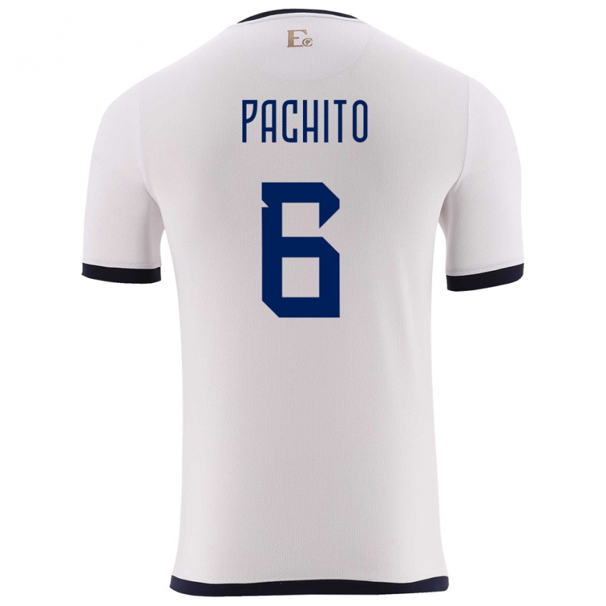 Hombre Camiseta Ecuador Angelica Pachito #6 Blanco 2ª Equipación 24-26 La Camisa México
