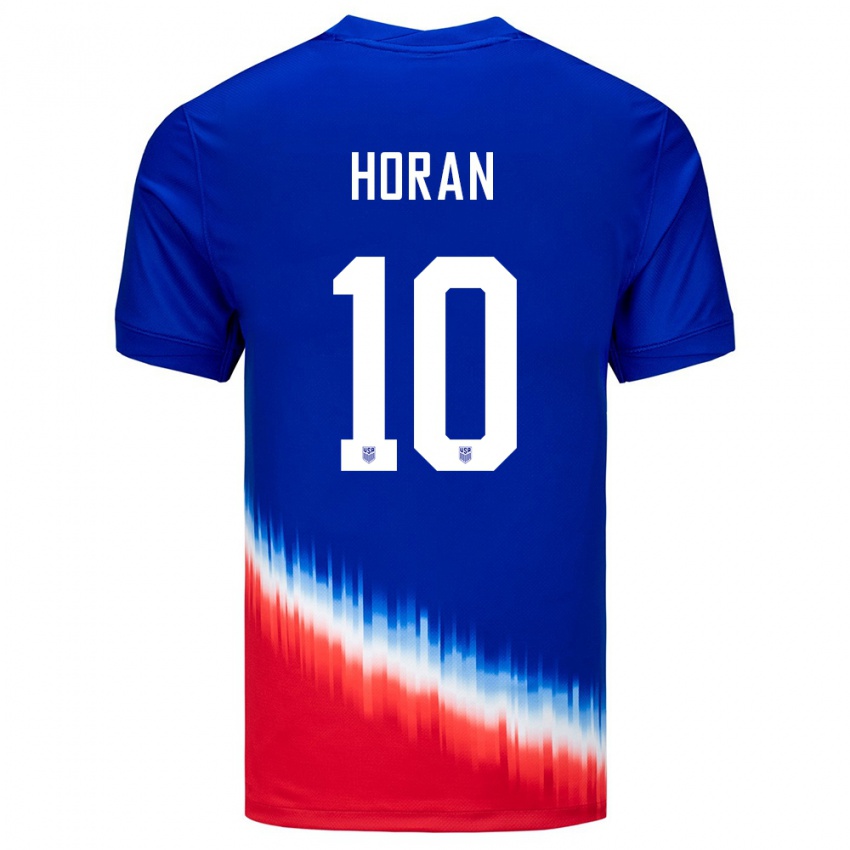 Hombre Camiseta Estados Unidos Lindsey Horan #10 Azul 2ª Equipación 24-26 La Camisa México