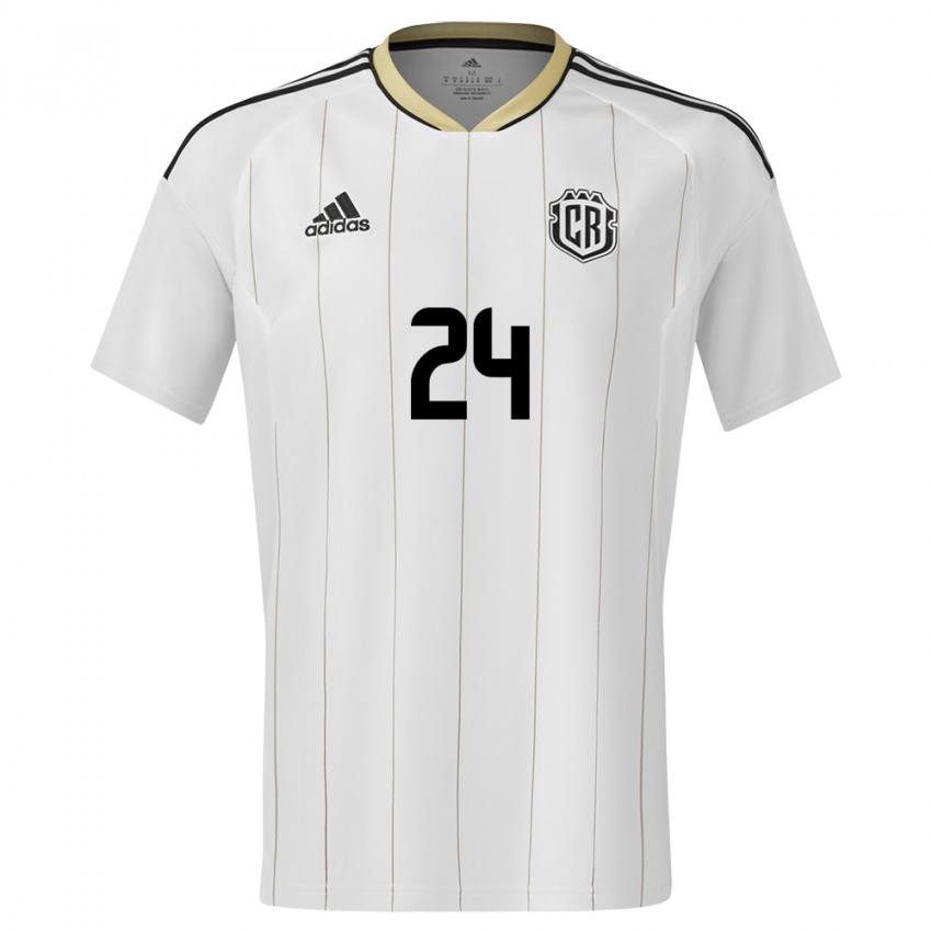 Hombre Camiseta Costa Rica Douglas Lopez #24 Blanco 2ª Equipación 24-26 La Camisa México
