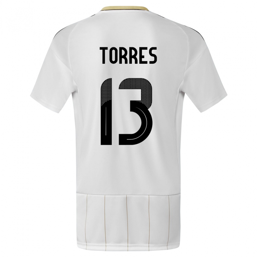 Hombre Camiseta Costa Rica Gerson Torres #13 Blanco 2ª Equipación 24-26 La Camisa México