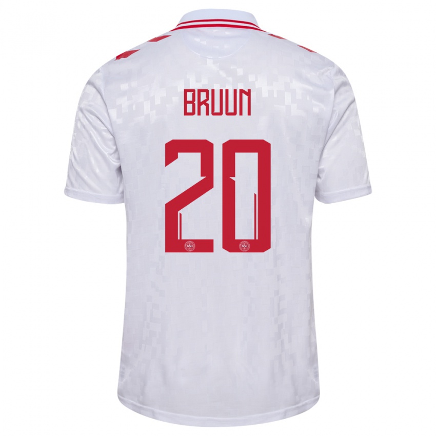 Hombre Camiseta Dinamarca Signe Bruun #20 Blanco 2ª Equipación 24-26 La Camisa México