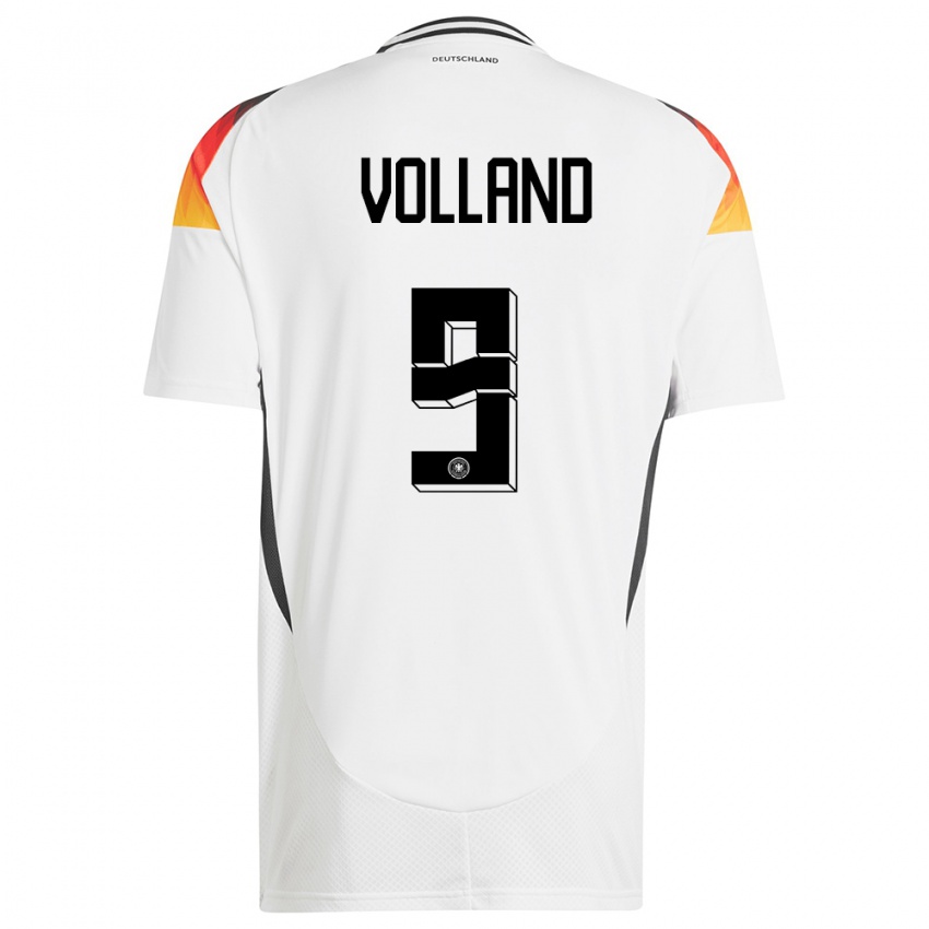 Mujer Camiseta Alemania Kevin Volland #9 Blanco 1ª Equipación 24-26 La Camisa México