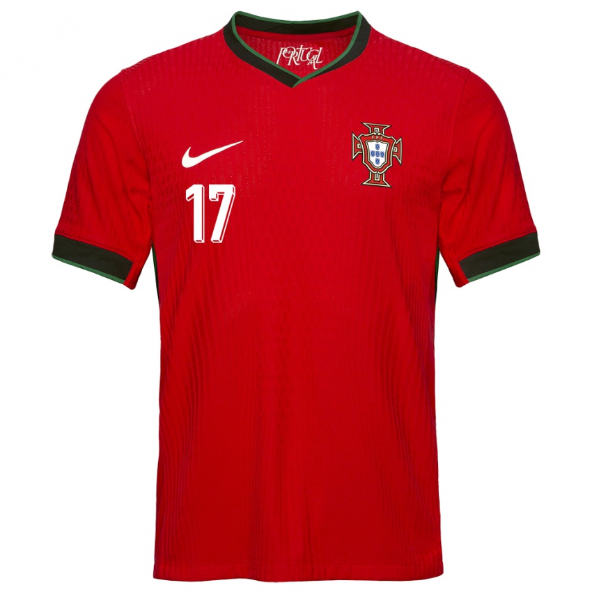 Mujer Camiseta Portugal Lucia Alves #17 Rojo 1ª Equipación 24-26 La Camisa México