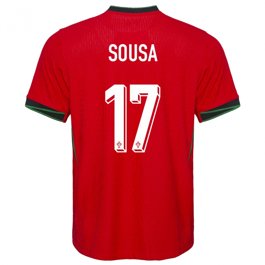 Mujer Camiseta Portugal Vasco Sousa #17 Rojo 1ª Equipación 24-26 La Camisa México